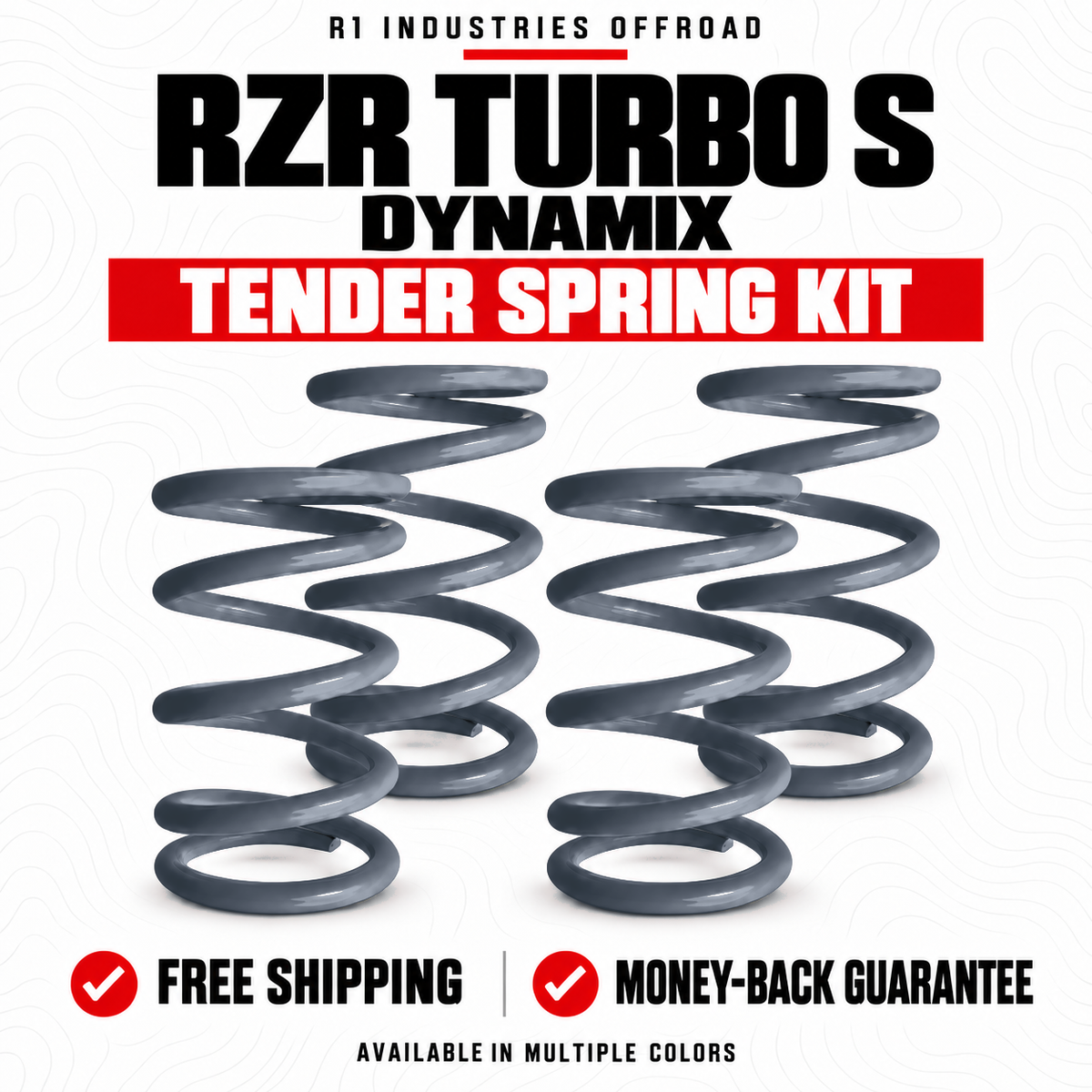 Polaris RZR Turbo S Dynamix Tender Spring Kit in Ghost Grey (Light Clay Grey)(Non-Metallic)