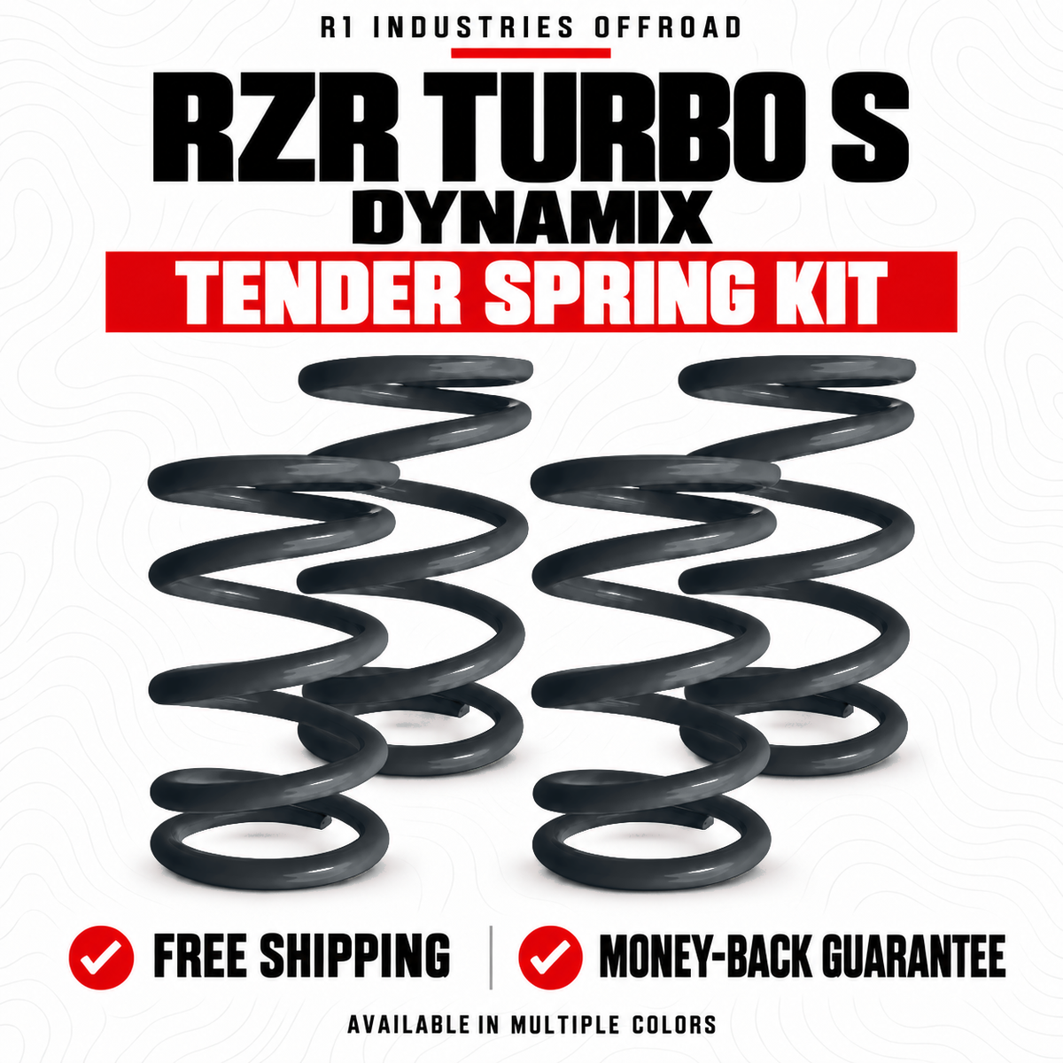 Polaris RZR Turbo S Dynamix Tender Spring Kit in Stealth Grey (Dark Metallic Grey)