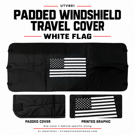 UTV801 padded windshield travel cover — White Flag