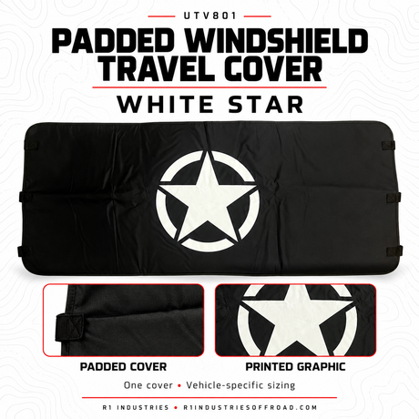 UTV801 padded windshield travel cover — White Flag