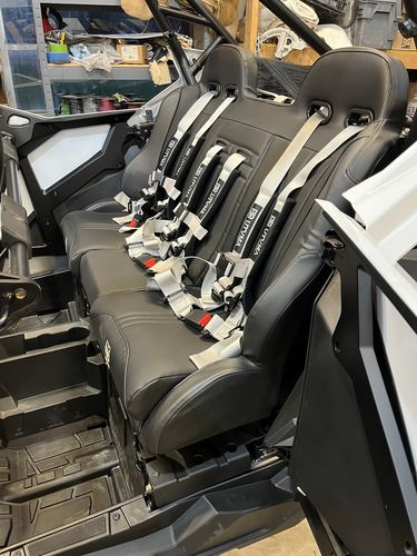 Photo of RZR 4 PRO (Turbo R, Pro R, Pro) Rear Bench Seat W Harnesses (2020-2024) by UTV Mountain Accessories - Premium Seats & Accessories for UTVs / Side by Sides