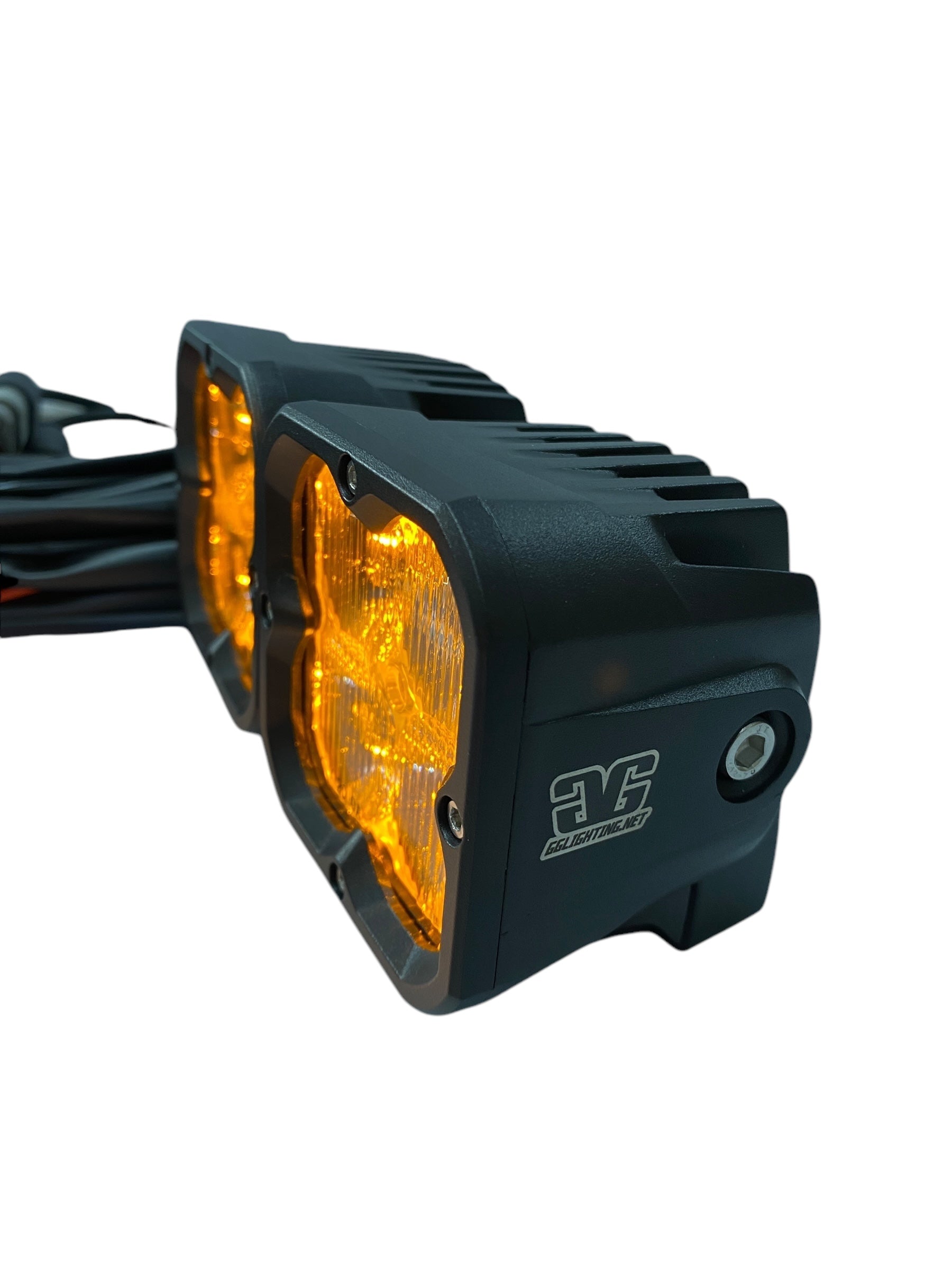 Photo of Amber Backlit Race Pod Pair Bundle With Wiring Harness by GGLighting - Premium for UTVs / Side by Sides