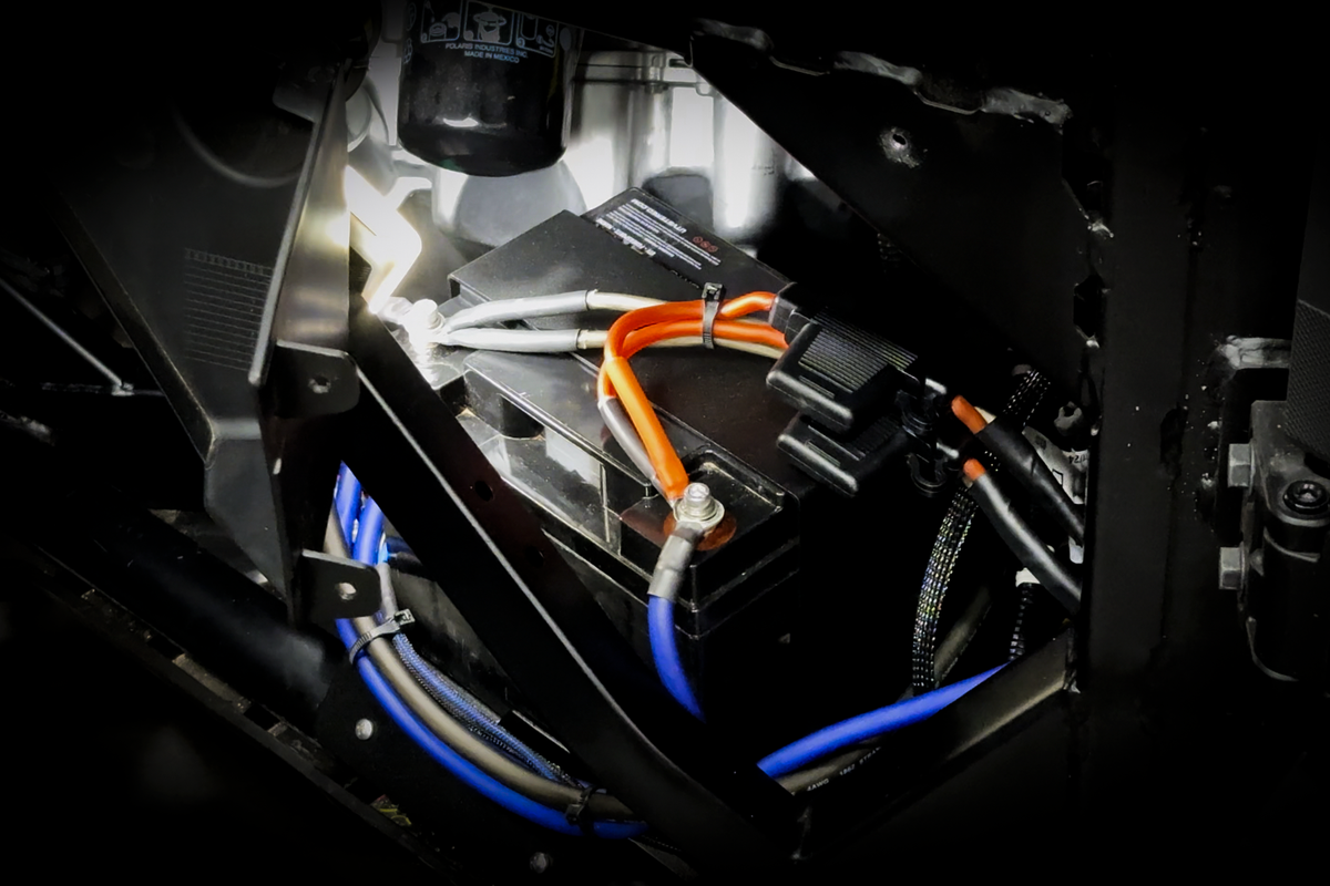 UTV Stereo dual battery kit installed in a Polaris Ranger 1500