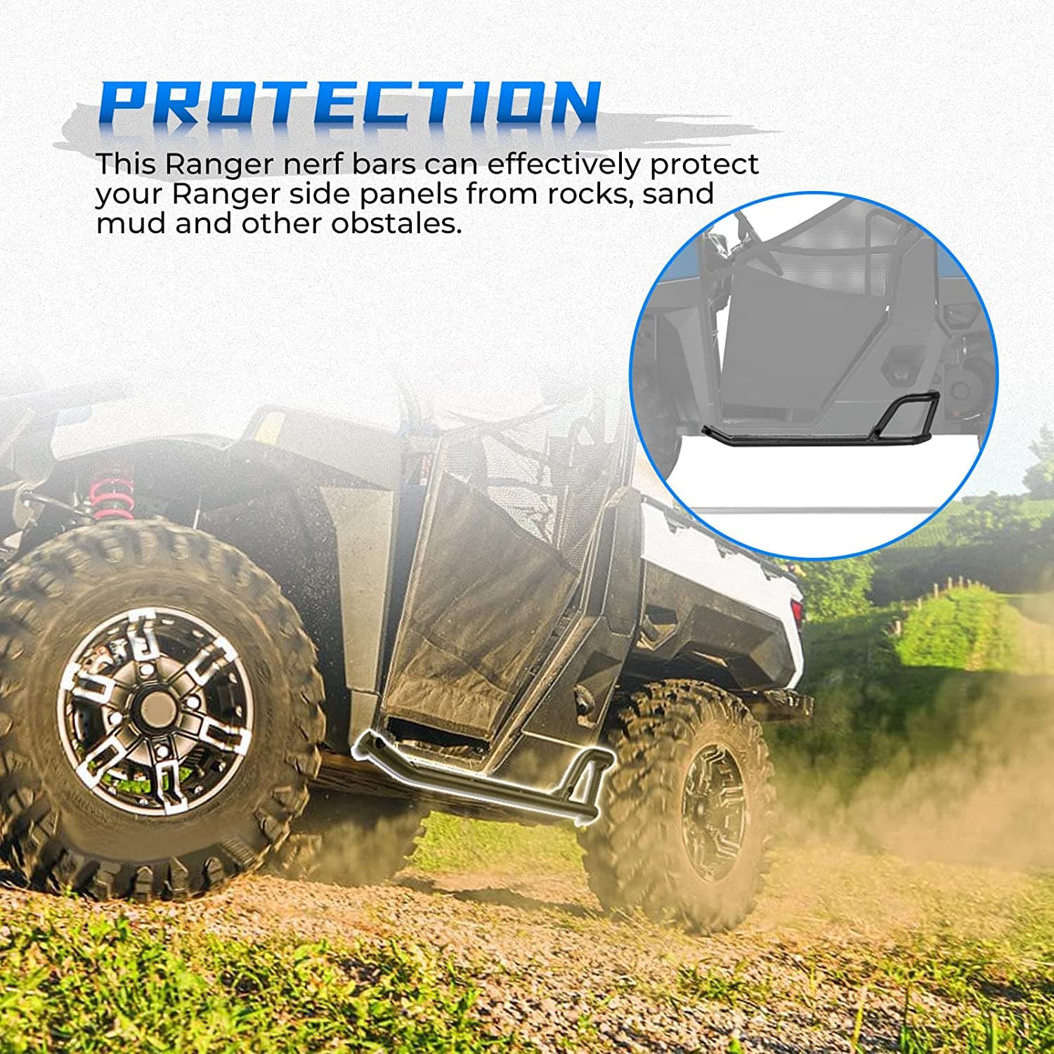 Photo of Nerf Bars for Ranger XP 1000 2018-2024 by Kemimoto - Premium for UTVs / Side by Sides