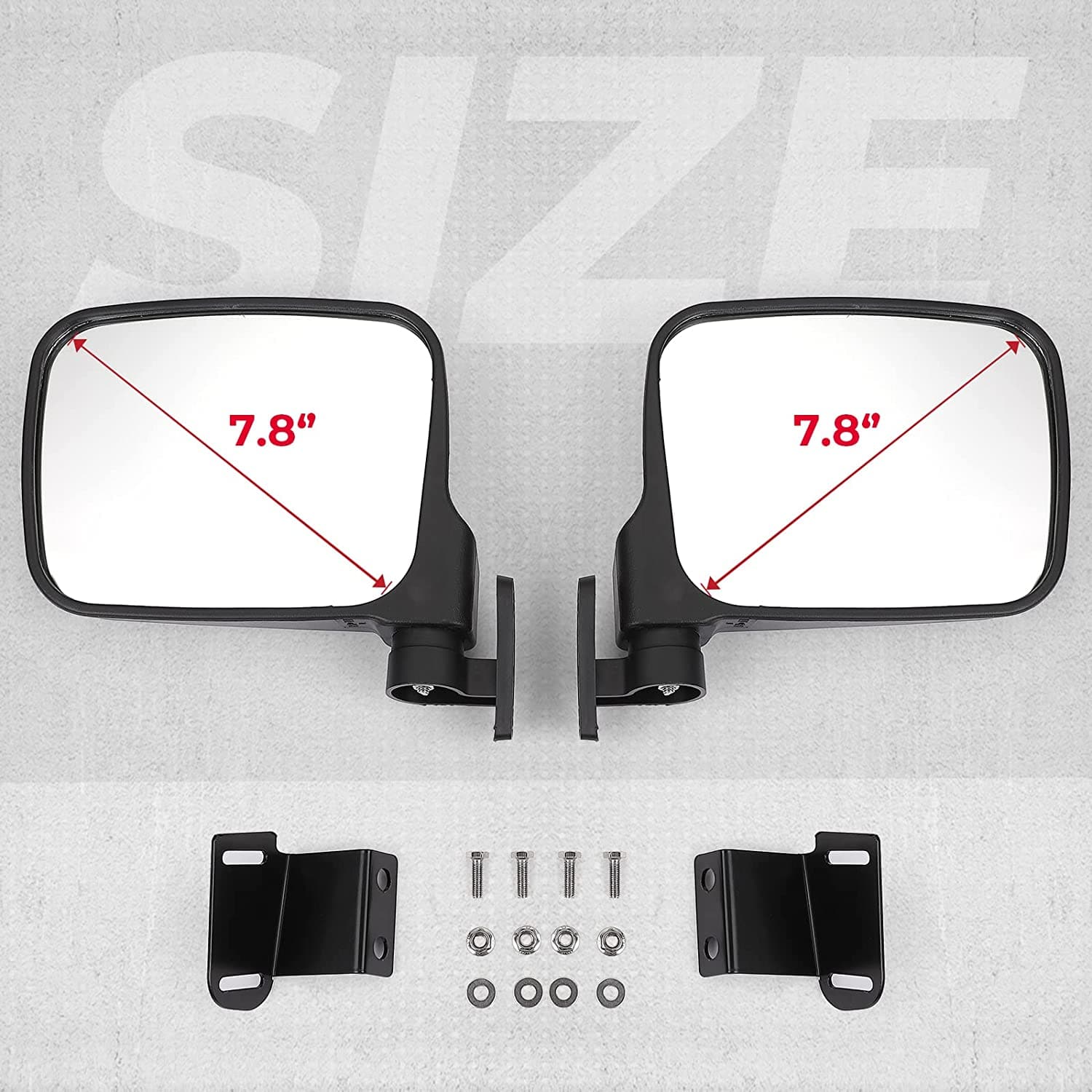 Photo of UTV Rear View Side Mirrors 7.8" Large Pro-fit Cab for Polaris Ranger 500/570/XP 900 by Kemimoto - Premium for UTVs / Side by Sides