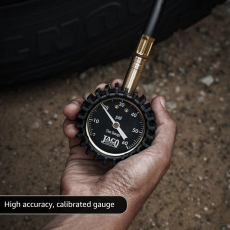 Photo of RapidFlow™ Tire Deflator Gauge (0-60 PSI) | Rapid Off-Road Air Down Kit by JACO - Premium Tire Deflator for UTVs / Side by Sides