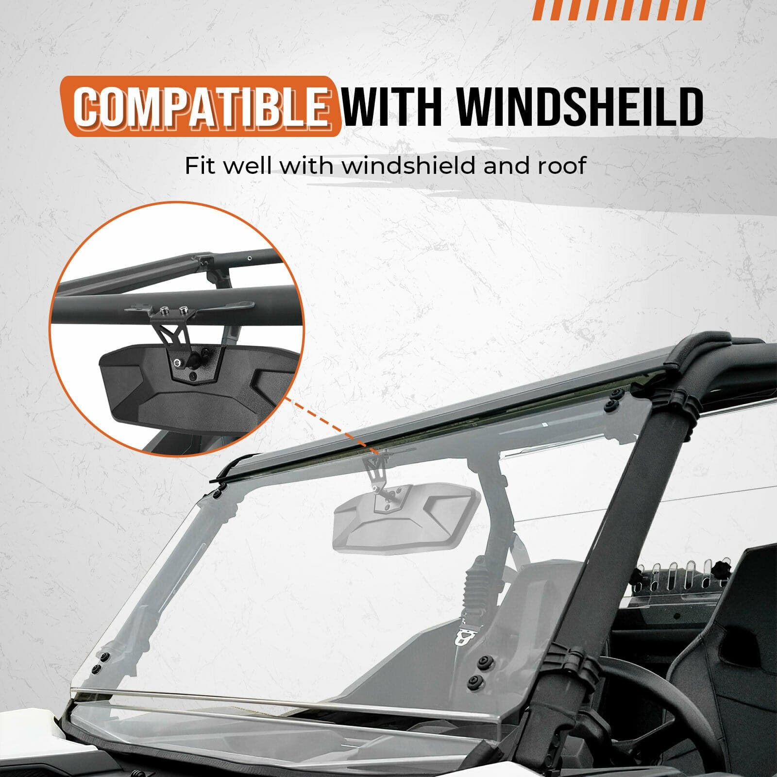 Photo of UTV Rear View Mirror for Can Am Maverick Trail & Sport, Commander by Kemimoto - Premium for UTVs / Side by Sides