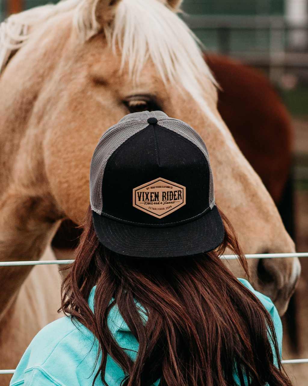 Photo of Rebel Flat Bill - Black/Charcoal by OFF-ROAD VIXENS CLOTHING CO. - Premium Hats for UTVs / Side by Sides