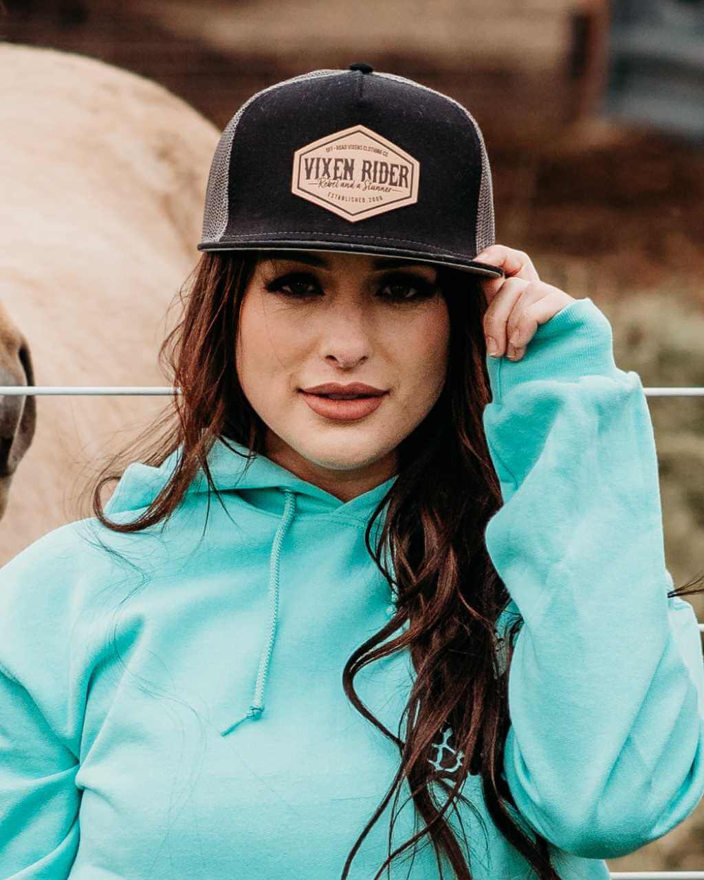 Photo of Rebel Flat Bill - Black/Charcoal by OFF-ROAD VIXENS CLOTHING CO. - Premium Hats for UTVs / Side by Sides