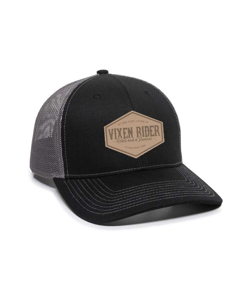 Photo of Rebel Trucker Hat Black/Charcoal by OFF-ROAD VIXENS CLOTHING CO. - Premium Hats for UTVs / Side by Sides