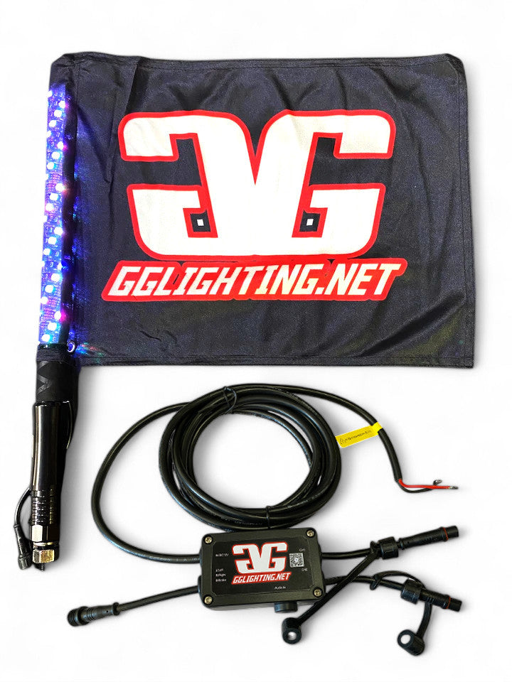 Photo of Revo 1.5' RGB Bluetooth Lighted Whip by GGLighting - Premium LED Light Whips & Rock Lights for UTVs / Side by Sides