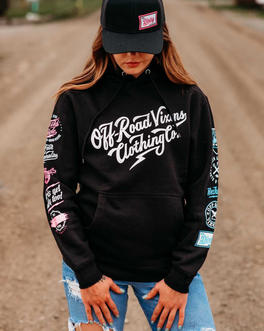 Photo of Rewind 2.0 Unisex Pullover Hoodie by OFF-ROAD VIXENS CLOTHING CO. - Premium Apparel & Accessories for UTVs / Side by Sides