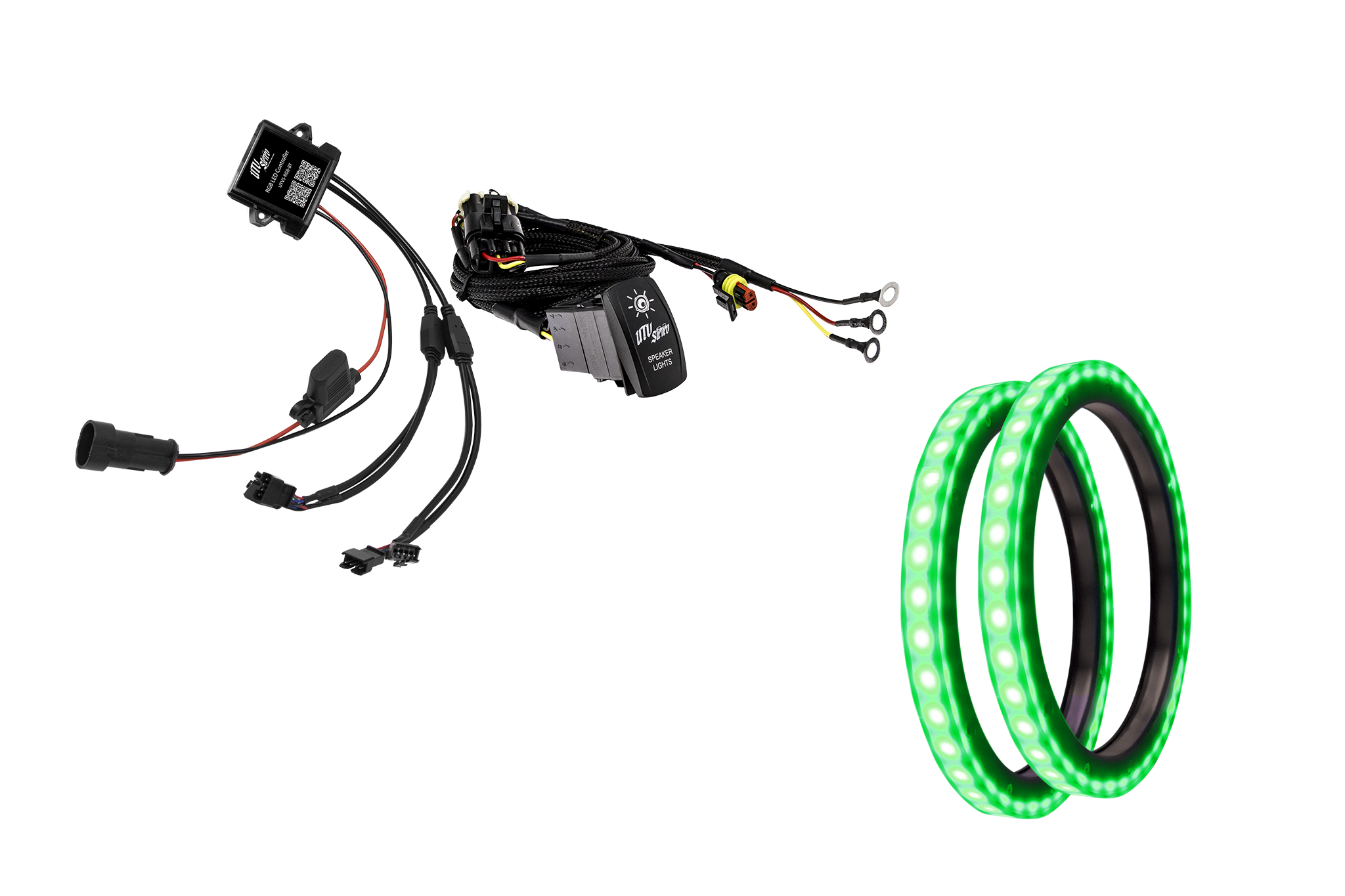Photo of 6.5" RGB LED Speaker Rings (Pair) | UTVS-65LSR by UTV Stereo - Premium Speaker Light Ring for UTVs / Side by Sides