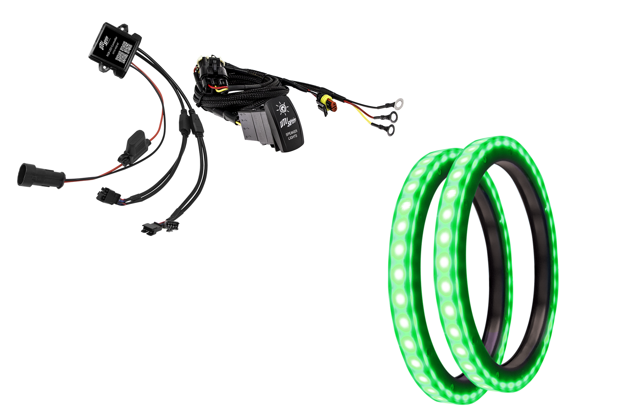 Photo of 8" RGB LED Speaker Rings (Pair) | UTVS-8LSR by UTV Stereo - Premium Speaker Light Ring for UTVs / Side by Sides