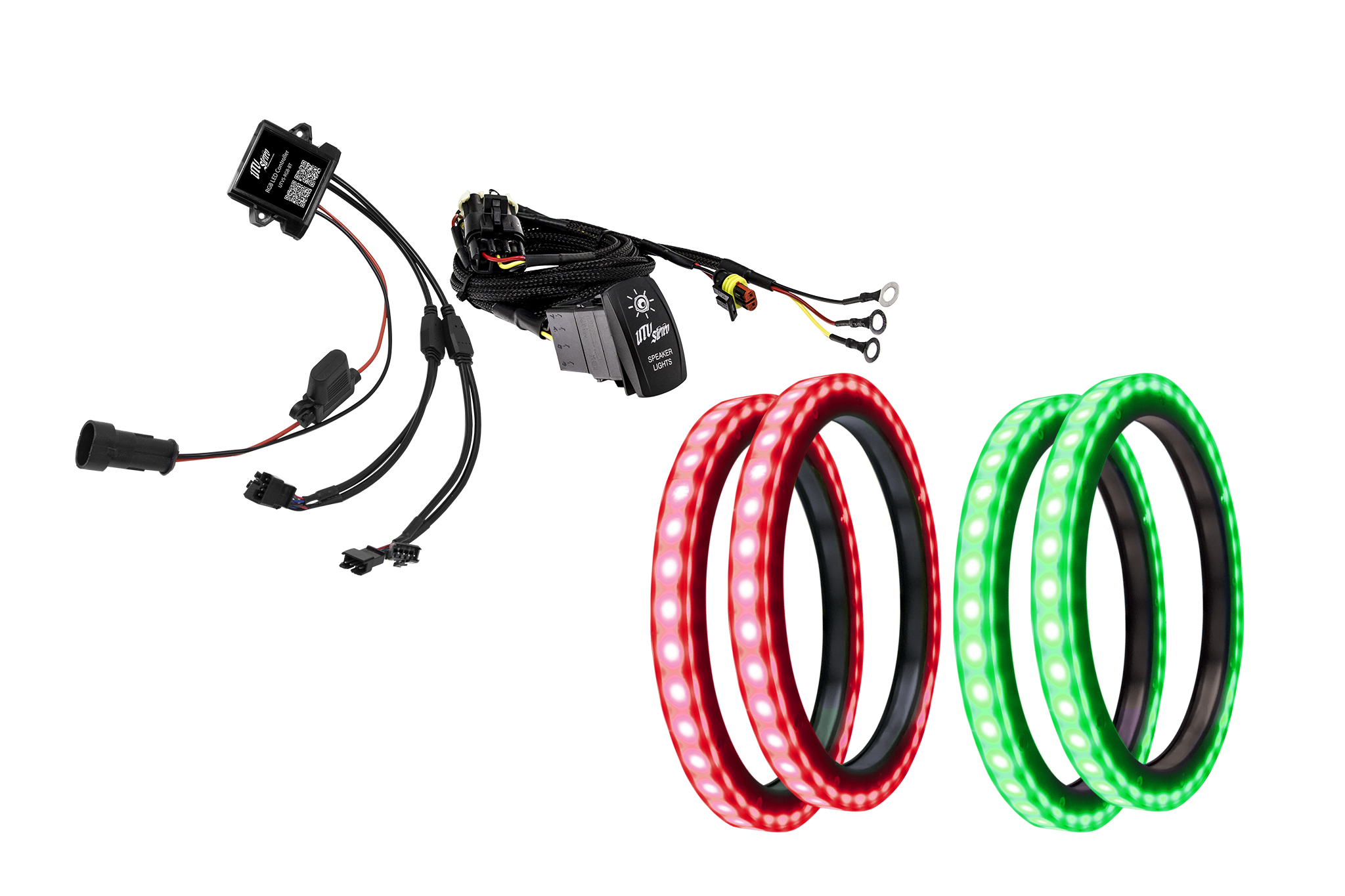 Photo of 6.5" RGB LED Speaker Rings (Pair) | UTVS-65LSR by UTV Stereo - Premium Speaker Light Ring for UTVs / Side by Sides