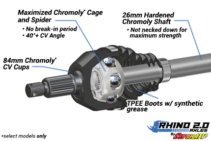 Photo of SuperATV Honda Talon 1000R Axles - Rhino 2.0 by SuperATV - Premium Axles for UTVs / Side by Sides