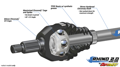 Photo of SuperATV Honda Pioneer 1000 Big Lift Kit Heavy Duty Axles - Rhino 2.0 by SuperATV - Premium Axles for UTVs / Side by Sides