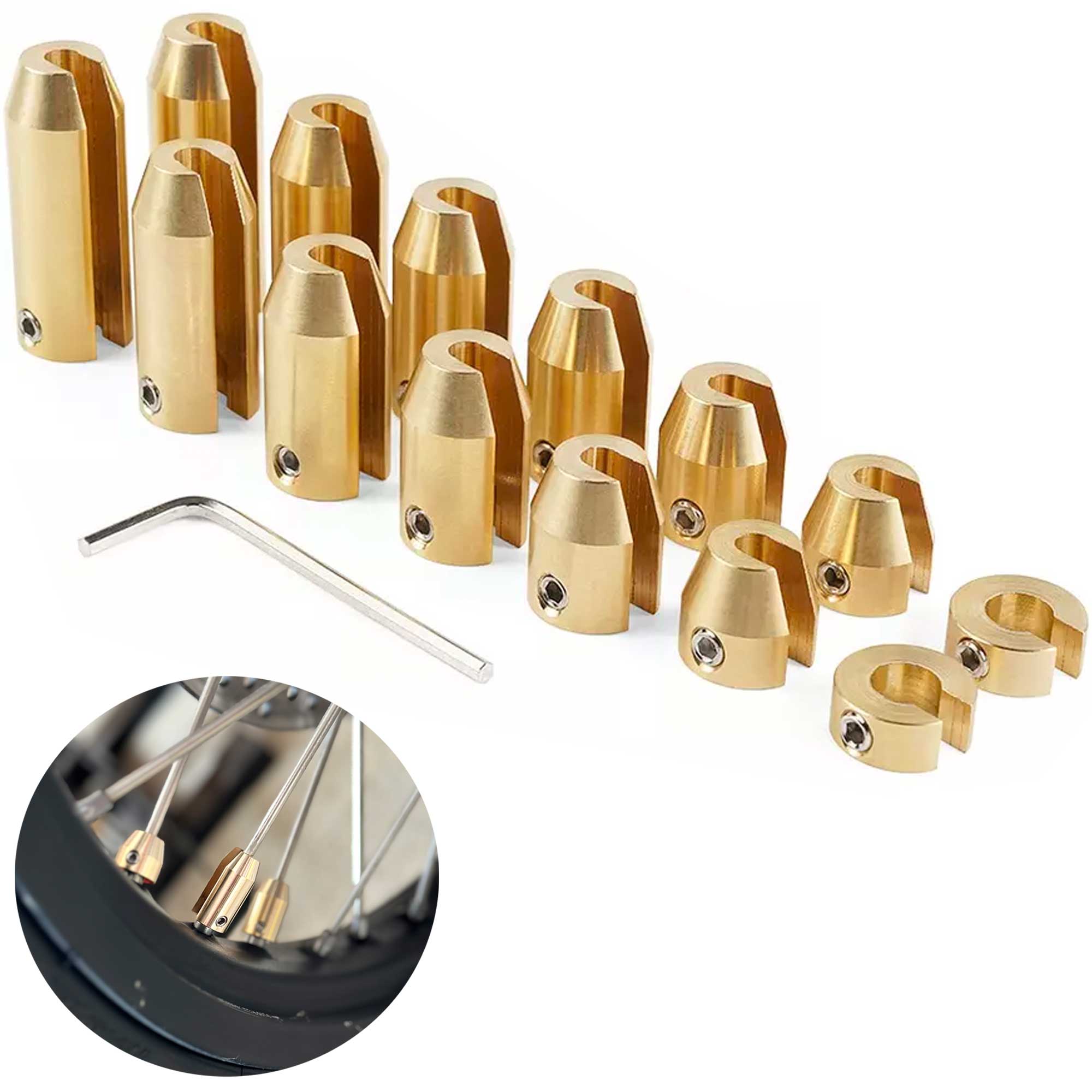 Photo of 14 Pack Spoke Wheel Weights (Brass) by Rippin Moto - Premium Wheels for UTVs / Side by Sides