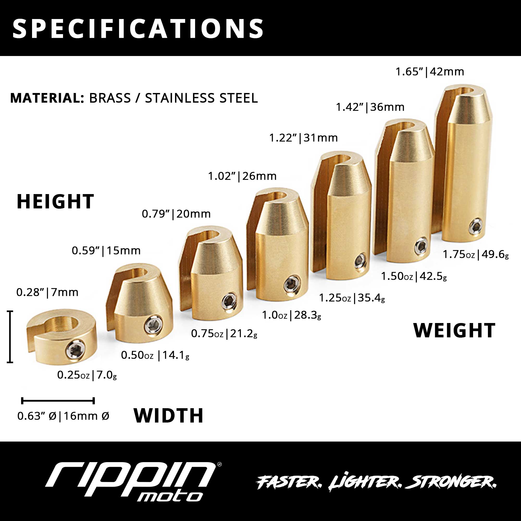 Photo of 14 Pack Spoke Wheel Weights (Brass) by Rippin Moto - Premium Wheels for UTVs / Side by Sides