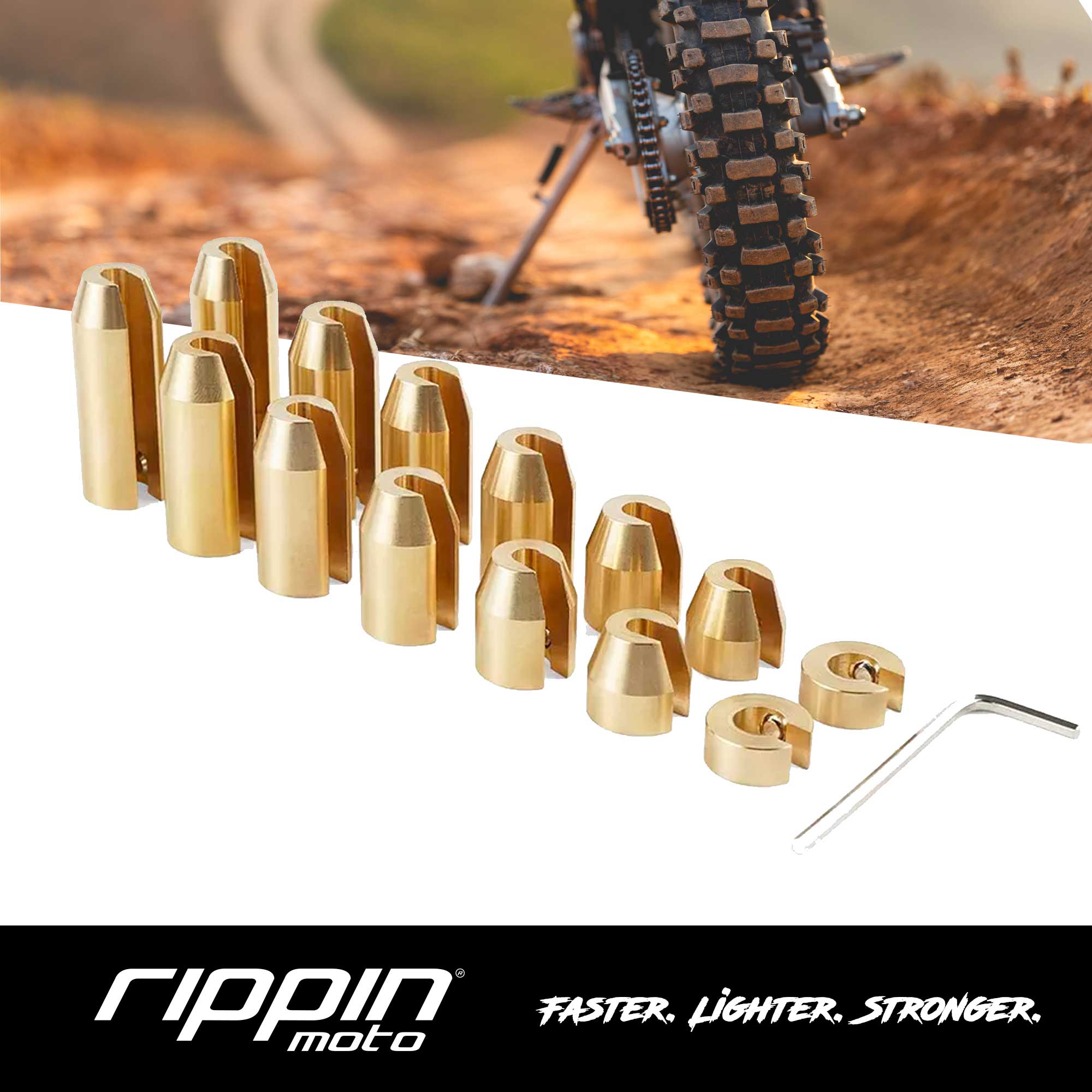 Photo of 14 Pack Spoke Wheel Weights (Brass) by Rippin Moto - Premium Wheels for UTVs / Side by Sides