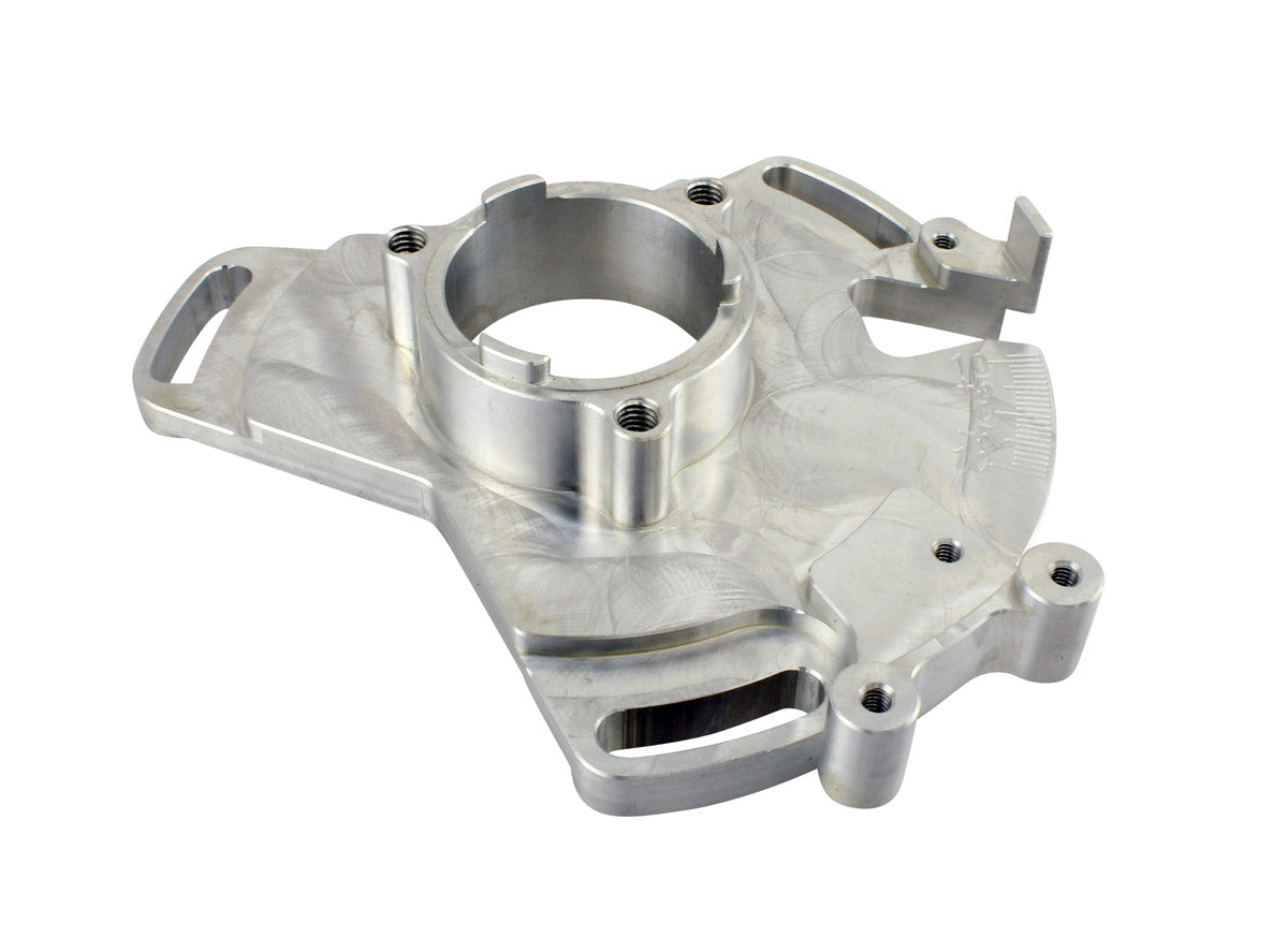 Photo of Performance Machined Aluminum Adjustable Stator Timing Back Plate for Yamaha YFZ350 Banshee 1987-2006 Sparkling Silver by RM STATOR - Premium for UTVs / Side by Sides