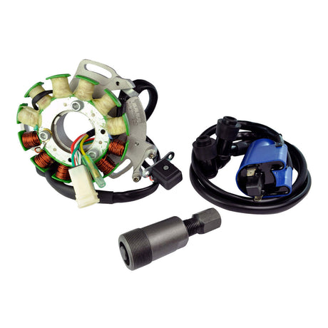 Photo of Kit Stator 100 W + External Ignition Coil + Backplate + Flywheel Puller for Yamaha YFZ 350 Banshee 1987-1994 by RM STATOR - Premium for UTVs / Side by Sides