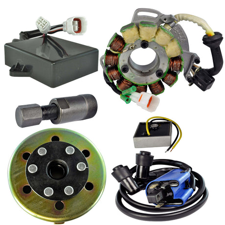 Photo of Kit Stator 200 W + Regulator + CDI + Coil + Flywheel + Puller for Yamaha YFZ 350 Banshee 1995-1996 | # 3GG-85510-00-00 by RM STATOR - Premium for UTVs / Side by Sides