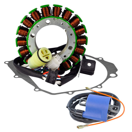 Photo of Kit HO Stator + External Ignition Coil + Crankcase Cover Gasket for Yamaha YFM 350 Warrior / Raptor 2002-2013 by RM STATOR - Premium for UTVs / Side by Sides