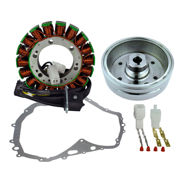 Photo of Kit Improved Flywheel + Stator + Crankcase Cover Gasket for Suzuki LTF 400 Eiger Manual Arctic Cat 400 Manual 2002-2008 by RM STATOR - Premium for UTVs / Side by Sides