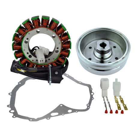 Photo of Kit Improved Flywheel + Stator + Crankcase Cover Gasket for Suzuki LTF 400 Eiger Manual Arctic Cat 400 Manual 2002-2008 by RM STATOR - Premium for UTVs / Side by Sides