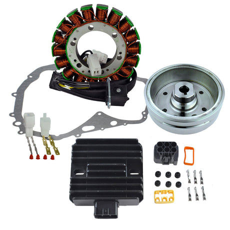 Photo of Kit Stator + Improved Magneto Flywheel + Regulator Rectifier + Crankcase Cover Gasket for Suzuki LTF 400 Eiger 2002-2007 by RM STATOR - Premium for UTVs / Side by Sides