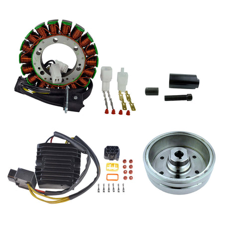 Photo of Kit Improved Flywheel + Flywheel Puller + Stator + Mosfet Voltage Regulator for Suzuki LTA / LTF 400 Eiger 2002-2007 by RM STATOR - Premium for UTVs / Side by Sides
