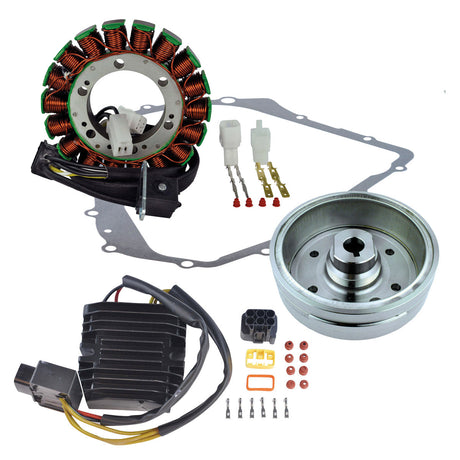 Photo of Kit Stator + Improved Flywheel + Mosfet Regulator Rectifier + Crankcase Cover Gasket for Suzuki LTA 400 Eiger 2002-2007 by RM STATOR - Premium for UTVs / Side by Sides