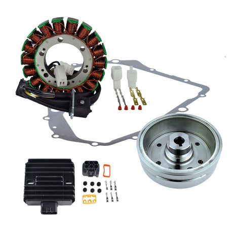Photo of Kit Stator + Improved Magneto Flywheel + Regulator Rectifier + Crankcase Cover Gasket for Suzuki LTA 400 Eiger 2002-2007 by RM STATOR - Premium for UTVs / Side by Sides