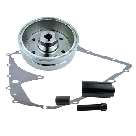 Photo of Kit Improved Magneto Flywheel + Flywheel Puller + Gasket for Suzuki LTA 400 | Arctic Cat 400 A. 2002-2008 | 32102-38F00 by RM STATOR - Premium for UTVs / Side by Sides