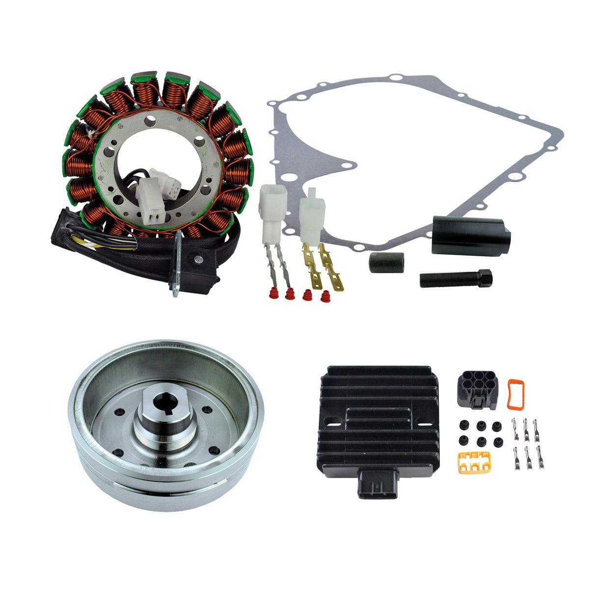 Photo of RM STATOR Kit Improved Flywheel + Flywheel Puller + Stator + Voltage Regulator Gasket for Suzuki LTA 400 Eiger 4x4 Auto 2002-2007 by RM STATOR - Premium for UTVs / Side by Sides