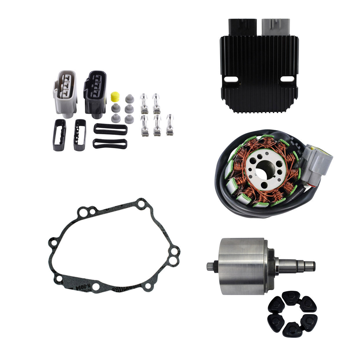 Photo of REVOLT Voltage Regulator + Stator + Flywheel + Gasket for Yamaha FZ1 1000 | FZ8 800 | Fazer 800 | Fazer 1000 2006-2014 by RM STATOR - Premium for UTVs / Side by Sides