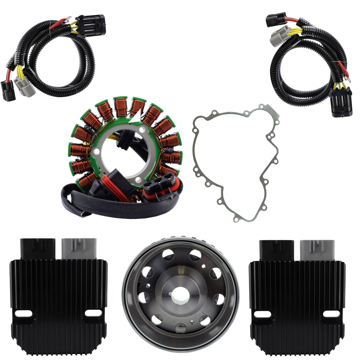 Photo of REVOLT Voltage Regulator + SPLYT Stator + Flywheel + Gasket for Polaris RZR / Ranger 900 1000 Turbo 2012-2018 | 4012941 by RM STATOR - Premium for UTVs / Side by Sides