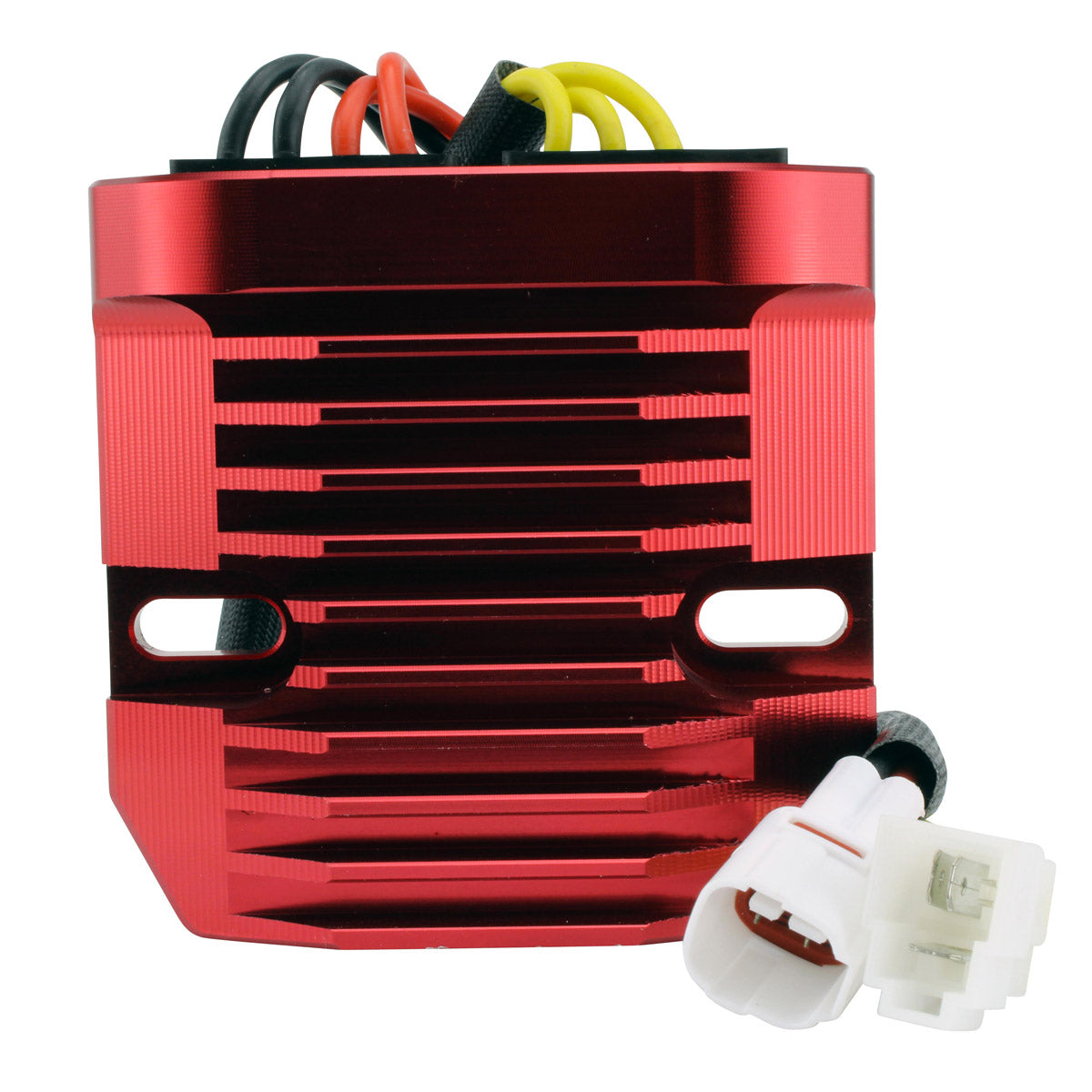 Photo of RMSTATOR Red Aluminum Mosfet Regulator for Suzuki Boulevard C50 / C90 | GSXR 600 / 750 / 1000 2001-2019 | # 32800-47H00 by RM STATOR - Premium for UTVs / Side by Sides