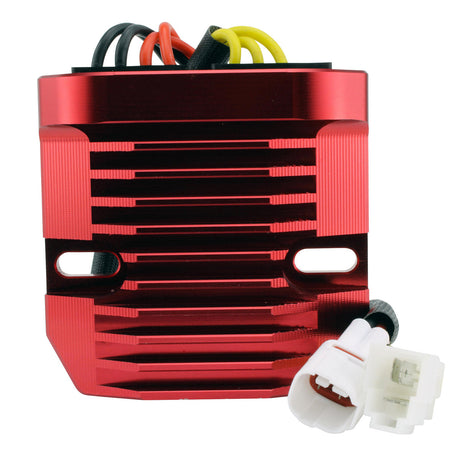Photo of RMSTATOR Red Aluminum Mosfet Regulator for Suzuki Boulevard C50 / C90 | GSXR 600 / 750 / 1000 2001-2019 | # 32800-47H00 by RM STATOR - Premium for UTVs / Side by Sides