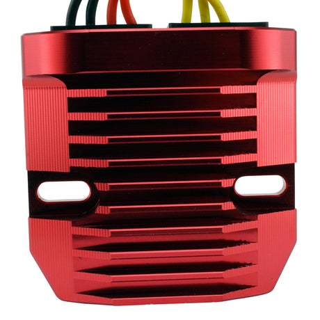 Photo of RMSTATOR Red Aluminum Mosfet Regulator for Suzuki Boulevard C50 / C90 | GSXR 600 / 750 / 1000 2001-2019 | # 32800-47H00 by RM STATOR - Premium for UTVs / Side by Sides