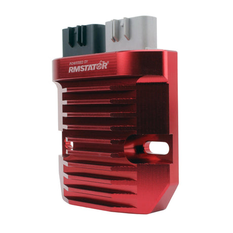 Photo of Red Machined Lithium-Ion Battery Compatible Regulator for Honda Kawasaki Polaris Suzuki Triumph Yamaha 1993-2025 by RM STATOR - Premium for UTVs / Side by Sides