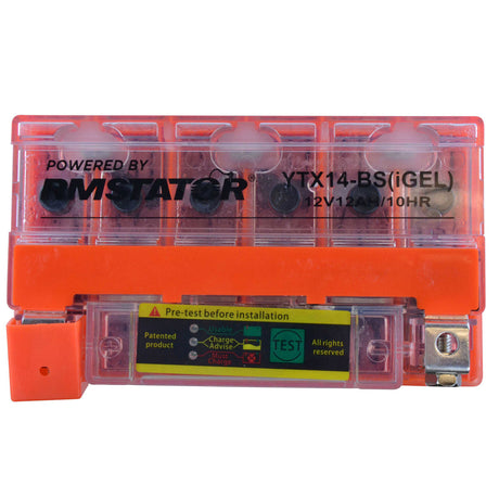 Photo of YTX14-BS 12V 12AH 200 CCA Maintenance Free - Sealed AGM Battery – Built-In Voltage Meter for ATV Motorcycles Scooters by RM STATOR - Premium for UTVs / Side by Sides