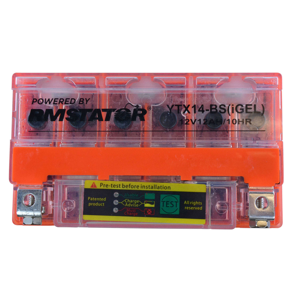 Photo of YTX14-BS 12V 12AH 200 CCA Maintenance Free - Sealed AGM Battery – Built-In Voltage Meter for ATV Motorcycles Scooters by RM STATOR - Premium for UTVs / Side by Sides