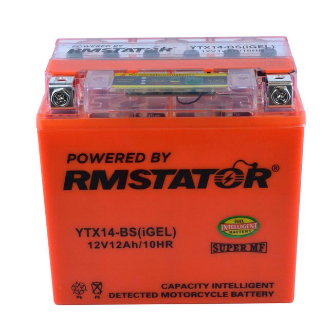Photo of YTX14-BS 12V 12AH 200 CCA Maintenance Free - Sealed AGM Battery – Built-In Voltage Meter for ATV Motorcycles Scooters by RM STATOR - Premium for UTVs / Side by Sides