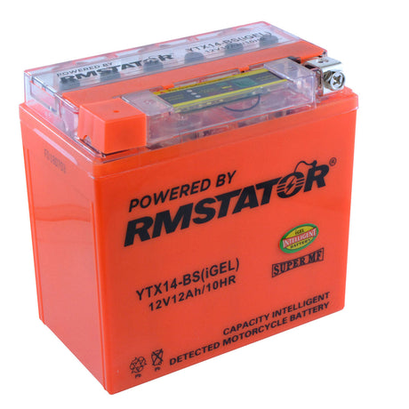 Photo of YTX14-BS 12V 12AH 200 CCA Maintenance Free - Sealed AGM Battery – Built-In Voltage Meter for ATV Motorcycles Scooters by RM STATOR - Premium for UTVs / Side by Sides