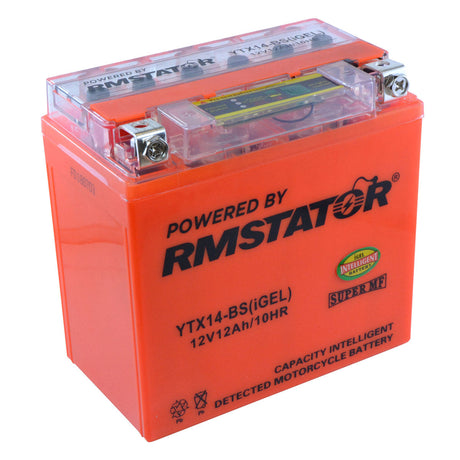 Photo of YTX14-BS 12V 12AH 200 CCA Maintenance Free - Sealed AGM Battery – Built-In Voltage Meter for ATV Motorcycles Scooters by RM STATOR - Premium for UTVs / Side by Sides