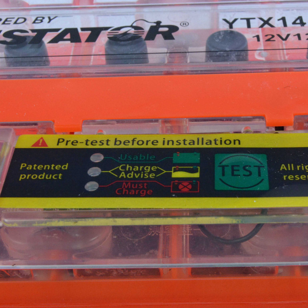 Photo of YTX14-BS 12V 12AH 200 CCA Maintenance Free - Sealed AGM Battery – Built-In Voltage Meter for ATV Motorcycles Scooters by RM STATOR - Premium for UTVs / Side by Sides