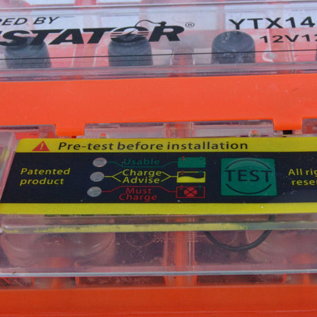 Photo of YTX14-BS 12V 12AH 200 CCA Maintenance Free - Sealed AGM Battery – Built-In Voltage Meter for ATV Motorcycles Scooters by RM STATOR - Premium for UTVs / Side by Sides