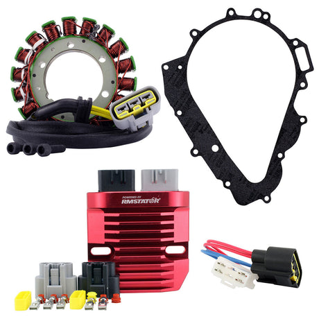 Photo of Solution Kit Generator Stator + Aluminum Series Regulator for Aprilia RSV / Tuono 1000 R 2004-2009 | AP0685330 AP0650341 by RM STATOR - Premium for UTVs / Side by Sides